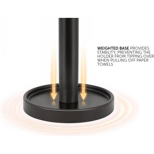 Ivilon Paper Towel Roll Stand - Steady and Easy Tear - Fits All Paper Towel Rolls - Oil Rubbed Bronze