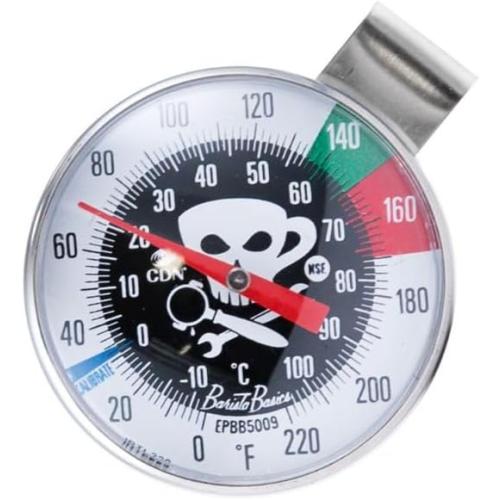 Barista Basics 7 Adjustable Milk Frothing Thermometer for Perfect Espresso, Latte, Coffee - NSF Approved, 0-220°F Range