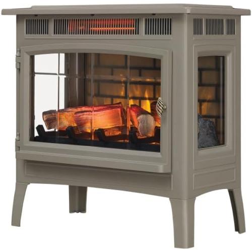 duraflame Freestanding Electric Fireplace Stove Heater with 3D Flame Effect for 1,000 Sq. Ft. Room, French Gray