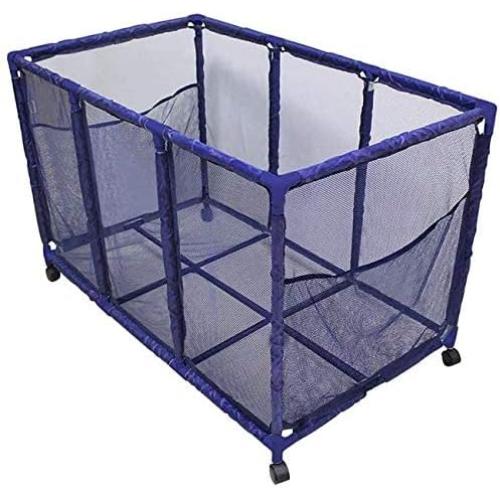 Pool Noodles Holder, Toys, Floats, Balls and Floats Equipment Mesh Rolling Storage Organizer Bin, Kids Height, Large (25 L x 43 W x 28 H), Blue