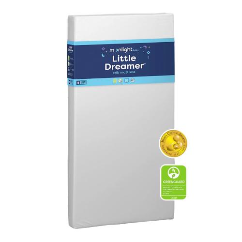 Moonlight Slumber Little Dreamer Crib Mattress – Dual-Sided Baby and Toddler Mattress, Firm Infant Support, Waterproof and Hypoallergenic, 5 Foam, Standard Size, Made in USA