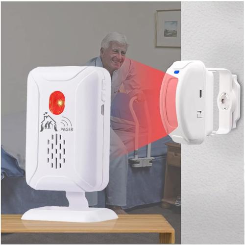 Upgraded Version Bed Sensor Alarm and Fall Prevention for Elderly/Dementia and More,Caregiver Pager Motion Sensor Alert with 5 Volume Level,Bed Alarm for Elderly Adults Wireless