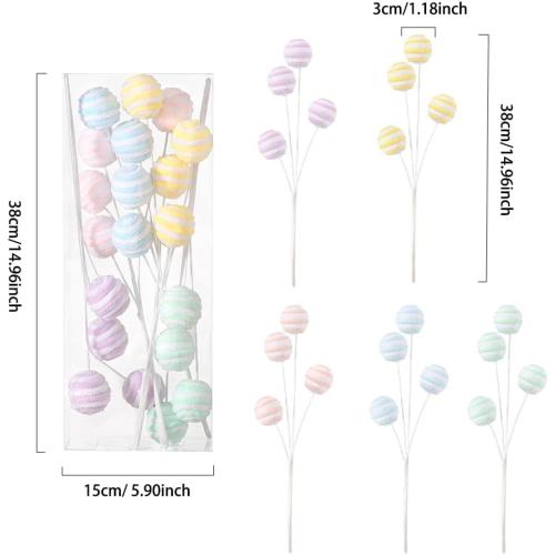 Christmas Tree Picks Decorations 5Pcs Macaron Pink Purple Lollipop Picks for Xmas Ornaments New Year Wedding Birthday Indoor Outdoor Party Decorations