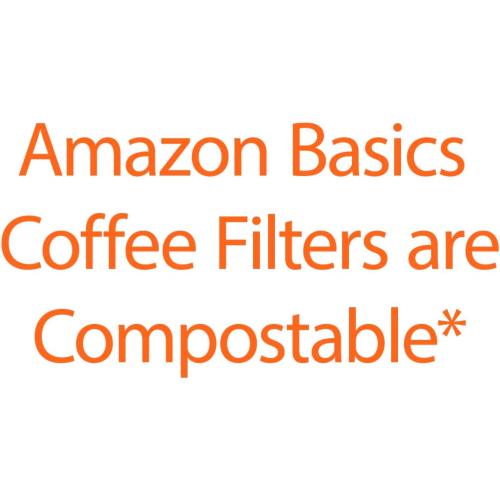 Amazon Basics Basket Coffee Filters for 8-12 Cup Coffee Makers, White, 200 Count