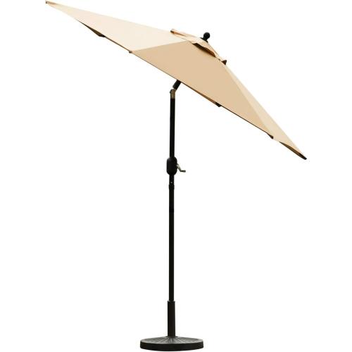 Sunnyglade 7.5' Patio Umbrella Outdoor Table Market Umbrella with Push Button Tilt/Crank, 6 Ribs (Tan)