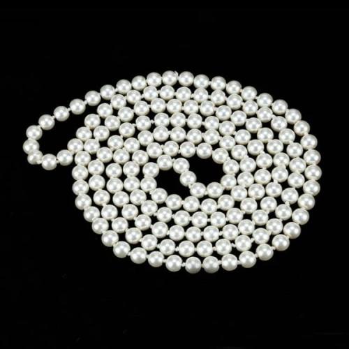 1920s Long Fake Pearls Strand Necklace Layered Retro Vintage Imitation Round Beaded Ball for Women Flapper Party Halloween Jewelry Mother's Day Gift