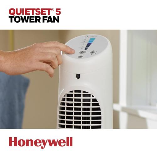 Honeywell QuietSet Tower Fan 5 Speed - White