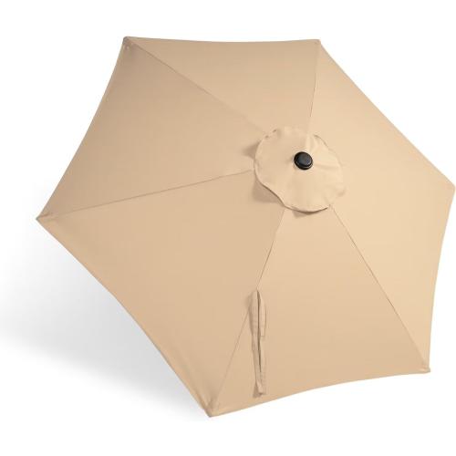 Beige 7.5Ft Patio Umbrella Replacement Canopy Market Yard Sunshade Umbrella Top Cover 7.5Ft