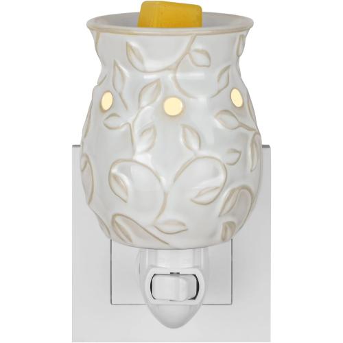 STAR MOON Candle Warmer Wax Melt Warmer Wax Warmer for Scented Wax Night Light Plug in with One More Bulb Home Fragrance Home Decor Wall Decor Bas-Relief Craft (Ivy)