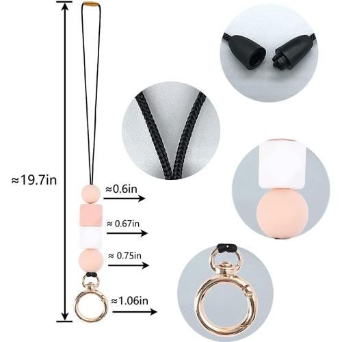 Teacher Lanyards for ID Badges and Keys, Cute Silicone Beaded Lanyard