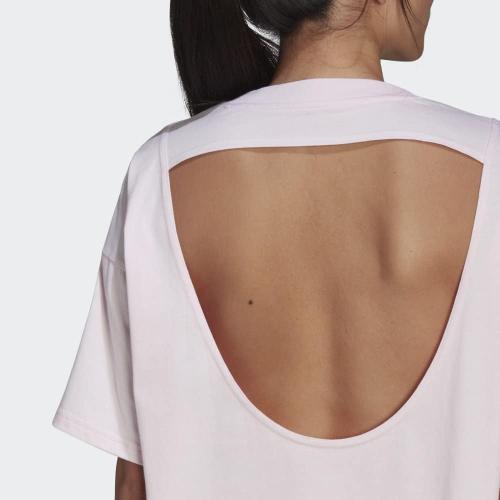 Adidas Women's Hyperglam Boxy Tee, Almost Pink 2XS