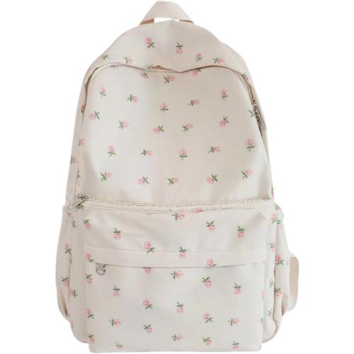 Color White Kakarin choyx 2025 Cute Preppy Bag Floral Printed Kawaii Backpack Cottagecore Aesthetic Backpack Laptop Daypack (White)