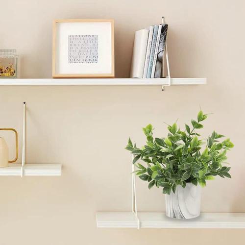 Hollyone Faux Plants Indoor Artificial Mini Potted Plants Plastic Green Plant Small Fake Plants Eucalyptus Decor in Pots for Home Table Room Bathroom Decor