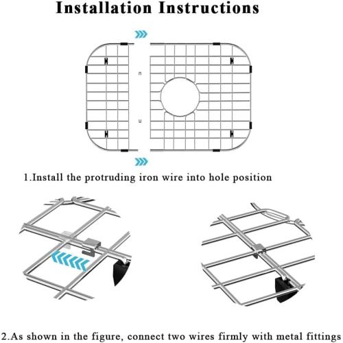 Size 18 Color Silver Sink Grid Protector, 18 Bottom Sink Grates, Sink Protector with Corner Radius, Kitchen Sink Protector Center Drain Hole, Sink Steel Bottom Grid -18L X 13.4W