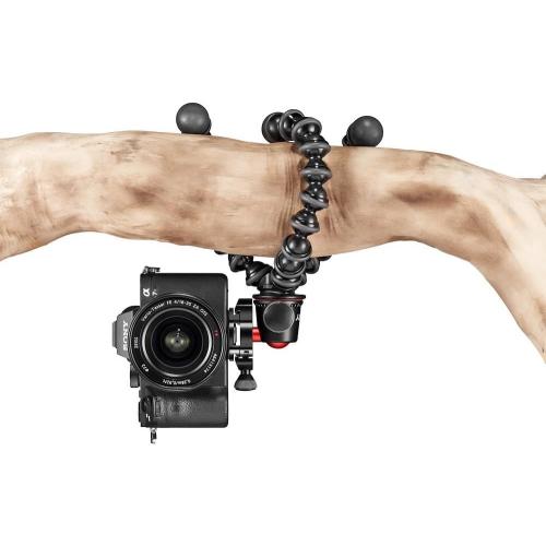 Joby GorillaPod 3K Pro Kit, Includes Stand & BallHead with QR Plate, 6.Lb Load Capacity, Black/Charcoal/Red