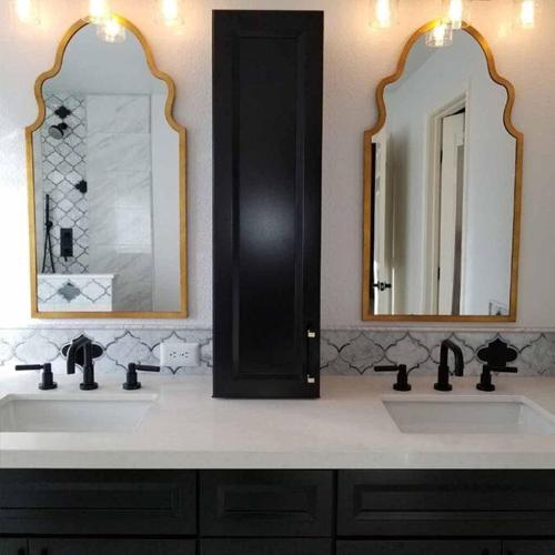 Size 70 x100 cm Mirror Simple Bathroom Mirror Bedroom Vanity Mirror Special-Shaped Makeup Mirror Bathroom Wall-Mounted Mirror Retro Entrance Mirror (Color : A Size : 70 * 100CM)