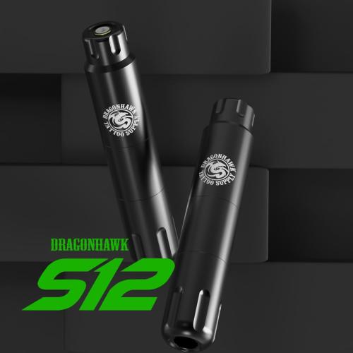 Dragonhawk Cartridges Tattoo Gun Machine Kit - S12 Corded/Cordless Rotary Pen with 2 Rechargeable Batteries Complete Tattoo Kit for Beginners