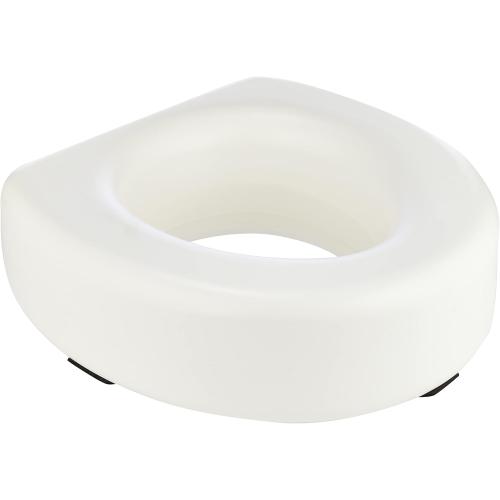 HealthSmart Enhanced Comfort 5 Raised (Round) Toilet Seat Risers for Seniors 5 Slip Resistant Pads FSA/HSA Eligible Padded Toilet Seat Elevation 15.7 x 15.2 x 6.1