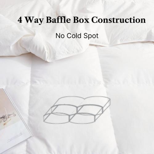 Royal Elite Goose Feather Down Comforter Queen Size-Made in Canada White Goose Feather Duvet Insert-Fluffy Hotel Comforter with Oeko Tex Cotton Shell