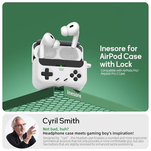 Inesore Retro Game Case for AirPods Pro/Pro 2 (White) for Men Boy