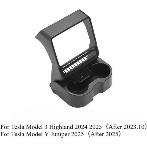 Rear Seat Cup Holder for Tesla Model Y Juniper 2025 2026 Model 3 Highland 2024 2025 2026 Storage Box Organizer Car Interior Asccesseries
