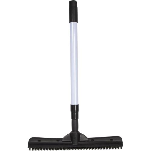 FURemover Compact Pet Hair Rubber Broom with Squeegee, with Handle That Telescopes up to 40 for Carpet, Tile and Hardwood