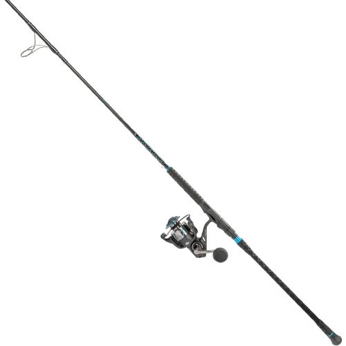 Quantum Benchmark Spinning Reel and Fishing Rod Combo, Graphite Composite Blank, 5 1 Bearings, Silver/Blue