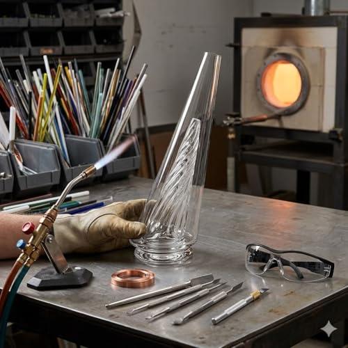 Clear Borosilicate Glass Cone Component - Precision Geometric Glass Art Supply for DIY Crafting, Stained Glass Making, Heavy Wall Construction (Clear)