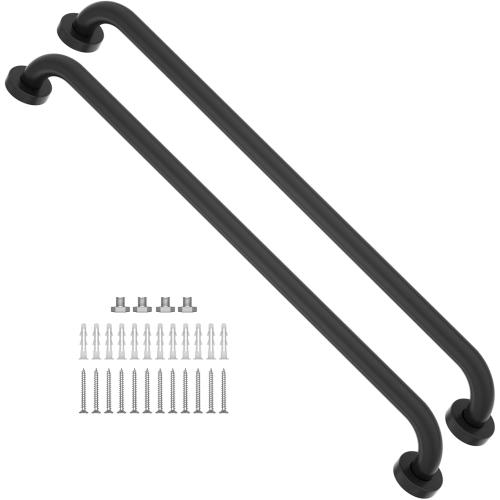 2 Pack 32 Inch Matte Black Shower Grab Bar, iMomwee Stainless Steel Bathroom Grab Bar, Bath Shower Balance Bar, Safety Hand Rail Support, Handicap Elderly Senior Assist Bath Handle (1.25 Diameter)