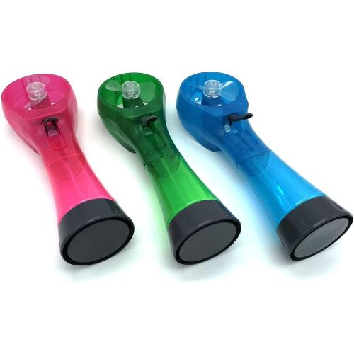 Water Misting Fans Portable Personal Handheld Spray Fan Cooling Outdoor Cooler, Pack of 3 (Blue/Green/Pink)
