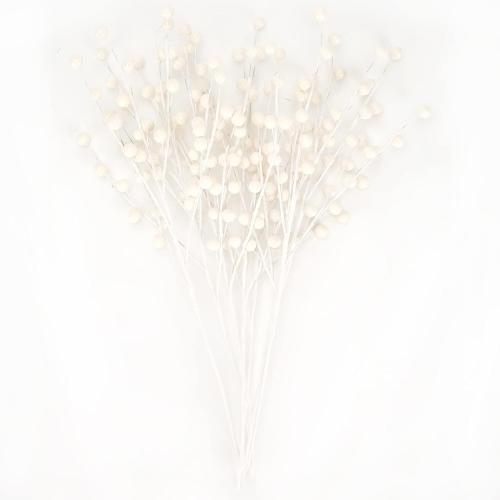 Christmas Berries Picks Set of 12 Xmas Tree Decorations 14inches White Holly Berry Stems Decorative Artificial Floral Picks for Holiday Wreath Garland Floral Table Arrangement Decor