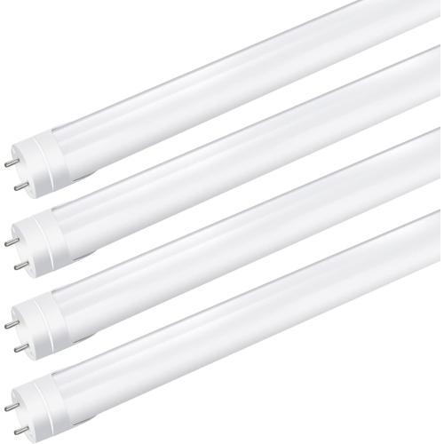LightingWill LED T8 Light Tube 2FT, Natural White 4000K, Dual-End Powered Ballast Bypass, 1000Lumens 10W (24W Fluorescent Equivalent), Frosted Cover, AC85-265V Lighting Tube Fixtures, 4 Pack