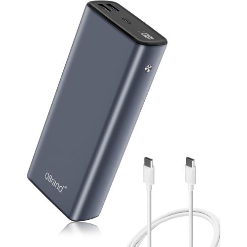 QBrand Portable Laptop Charger, 65W Laptop Power Bank 30000mAh QC 3.0 Portable Charger Power Bank Fast Charging, Dual USB C Battery Pack for MacBook, IPad, Dell, HP, Lenovo, iPhone, Samsung, Switch