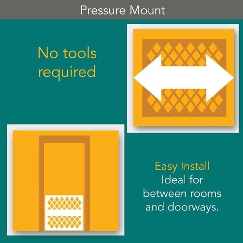MYPET North States Paws Portable Pet Gate: 26-40 Wide. Pressure Mount. No Tools Needed. Made in USA. Dog Gate 23 Tall, Expandable, Durable Dog Gates for Doorways, Light Gray
