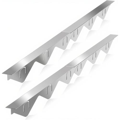 Stove Gap Covers Stainless Steel 2 Packs, 13.8-27.5 Retractable Range Gap Cover, Heat-Resistant Stove Gap Filler, Cooktop Trim Kit, Stove Guard for Even Surface - Silver