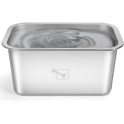 Stainless Steel Dog Bowls for Large Dogs, 2.65 Gallon High Capacity Dog Food and Water Bowl for All Breeds, Metal Pet Food Bowls for X-Large Dogs Indoors and Outdoors, Silver