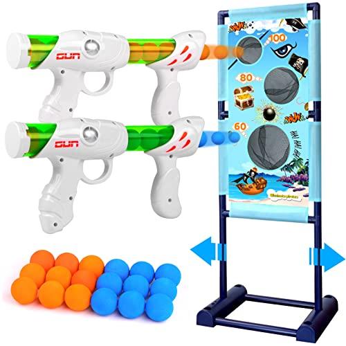 Active Target Game Set for 5 6 7 8 9 10 11 12 Years Old Boys Girls Best Kids Birthday Gift with Moving Shooting Target 2 Foam Blasters and 18 Foam Balls - Compatible with Nerf Blasters