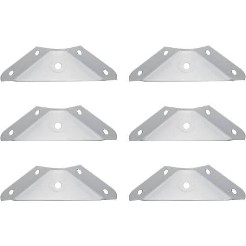6pcs 60x100mm Cabinet Triangle Support Bracket Furniture Fixed Holder Connectors Corner Braces Joint, White