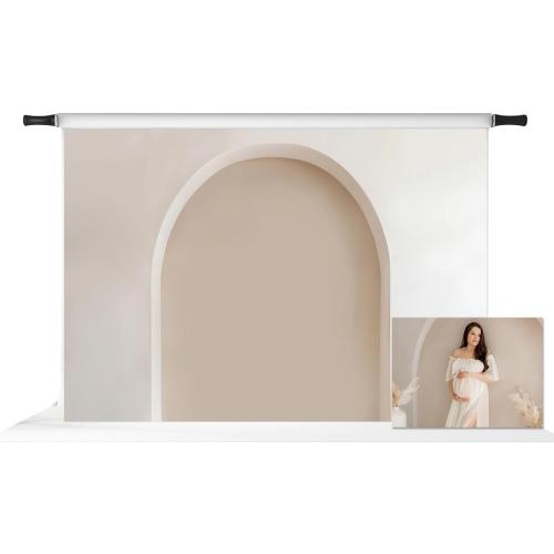 Kate 7x5ft Cream Maternity Backdrop White Arch Wall Backdrop Art Wall Photography Background Portrait Photo Fabric Props