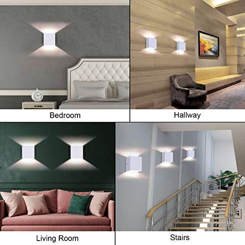 Lightess Modern Wall Sconce Dimmable 10W Hardwired, Up Down Wall Mount Lights Indoor Mini Metal LED Wall Lamp for Living Room Bedroom Hallway Decor, Warm White, O1181TP