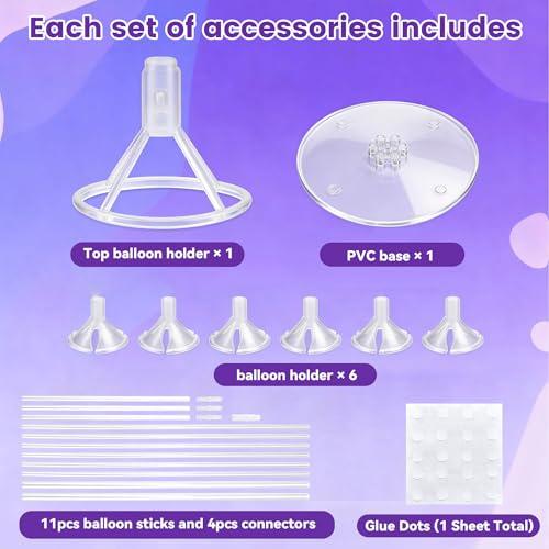 JOYYPOP 4 Sets Balloon Stand Kit For Table, Balloon Sticks with Bases