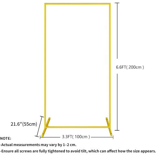 Wedding Arch, 6.6 FT x 3.3 FT Square Backdrop Stand for Ceremony, Gold Metal Arch Backdrop Stand for Parties, Balloon Arch Stand Backdrop for Anniversary, Birthday, Bridal, Baby Shower, Decoration