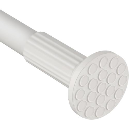 ZOCONE Tension Curtain Rod 51-168 In (4.25-14 Ft), Extra Long Outdoor Curtain Rod for Patio, Shower Curtain Rod No Drilling for Bathroom Windows, Heavy Duty Garland Tension Rod Renter Friendly, White