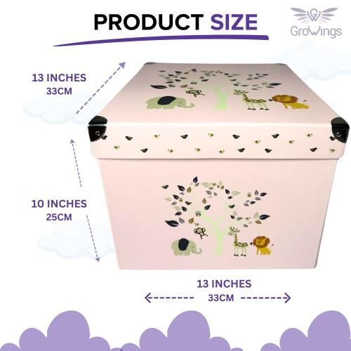 GroWings Baby Keepsake Box - Large Memory Storage for Newborns, Suitable for Boys and Girls, Strong, Durable, and Collapsible Gifts