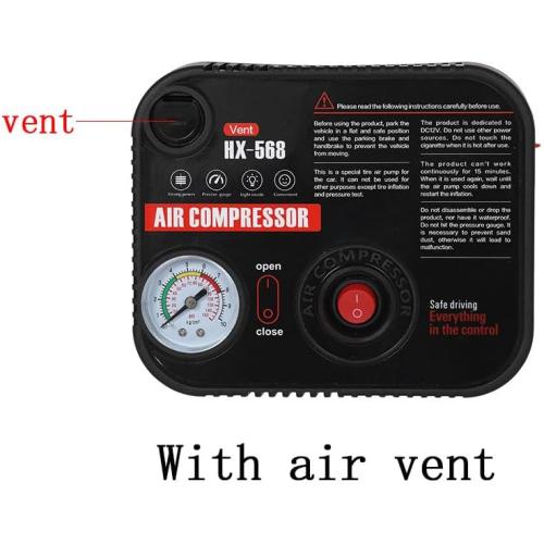 Portable Tire Inflator Air Compressor Pump Pressure with Tire Gauge Emergency and LED Light Vent for Car Motorcycle Bike Ball DC 12V Fast Inflation