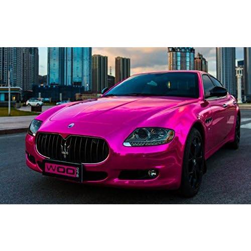 VViViD Gloss Chrome Pink Vinyl Wrap Adhesive Film Sheet Roll Air Release DIY Sheet (6ft x 5ft (Hood, Roof or Trunk Wrap Kit))