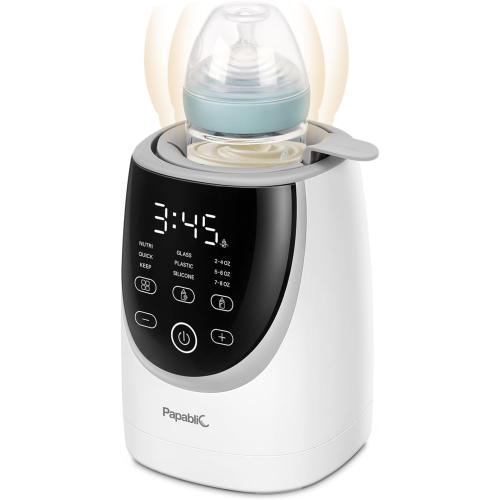 Papablic NutriWarm™ Swirlable Bottle Warmer – Advanced Nutrient-Preserving Warming Technology, Fast and Even Warming for Breastmilk & Formula, Precise Temperature Control, Easy to Use