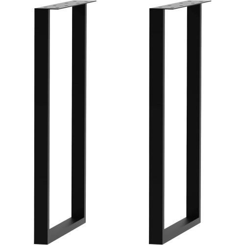 Metal Table Legs Heavy Duty Square Tube Desk Frame Industrial Dining/Coffee/Computer Table Legs, Set of 2(28-4X2mm, U-Shape)