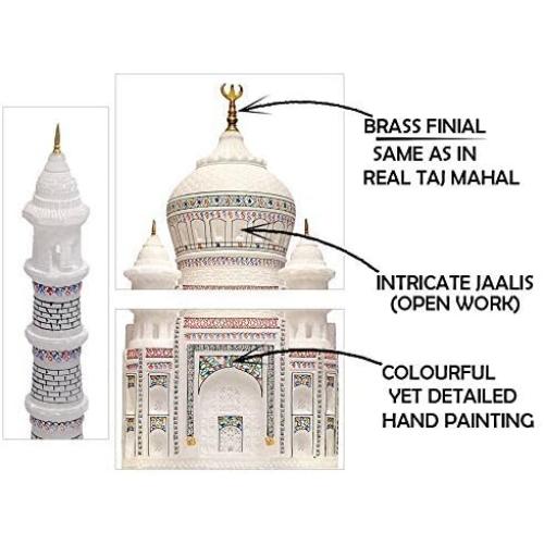 StonKraft - Taj Mahal Tajmahal Marble Replica Model India Agra Souvenir Collection (6 x 6 Inches)