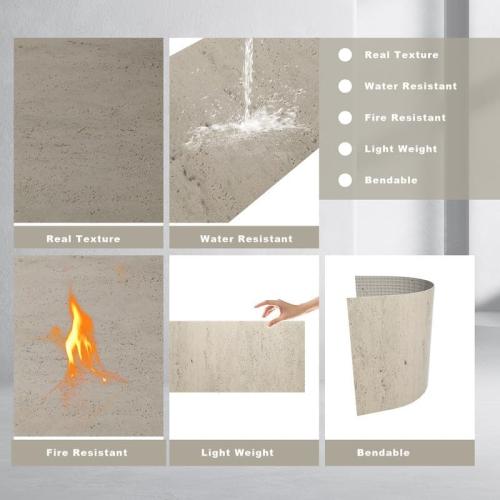 3D Wall Panels - 4PCS 47.2x23.6 Faux Stone Wall Covering - MCM Modified Clay Material for Home Art, Accent Brick, Modern Exterior/Interior Decoration, Covering 31 sq.ft TV